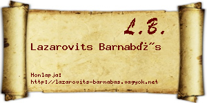 Lazarovits Barnabás névjegykártya