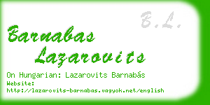barnabas lazarovits business card